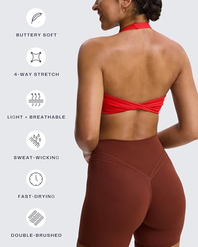 Image of Aoxjox Women's Workout Halter Sport Bras Fitness Rosie Bra Yoga Crop Tank