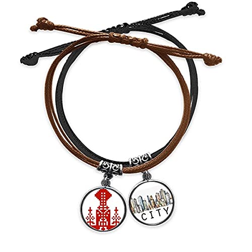 Bracelet corde Russie avec éléments de mosaïque en cuir Sidi