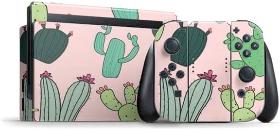Skinit Decal Gaming Skin Compatible with Nintendo Switch Bundle - Pink Cactus Design