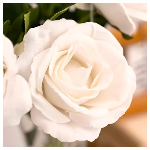 Genérico Rosa ETERNA Blanca Sintetica Realista. Regalos, cumpleaños, Aniversarios, Decoracion. Flor Blanca de la mas Rosas Rojas eternas sisteticas. Regalo Original. Hecho en España.