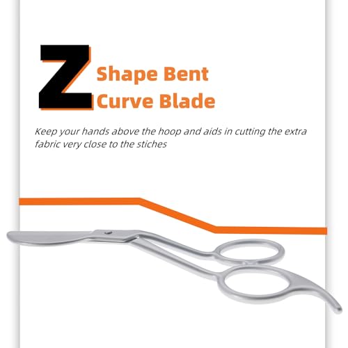 Marycarrie Duckbill Applique Scissors 5.63 Inch Carpet Pile Scissors Bent Curved Offset Handle With Finger Rest, Paddle Shaped Blades, Razor Sharp Cut, Stainless Steel, For Embroidery, Fabric, Arts & Craft thumb #1