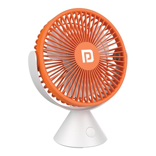 Image of Portronics Aero Breeze Portable table Fan 178mm, USB Rechargeable Fan, 3 Speed Airflow, Battery Powered Silent Operation, 4 Hours Back Up, 360 Rotatable USB Fan, BLDC Fan for Kitchen,Office,Home