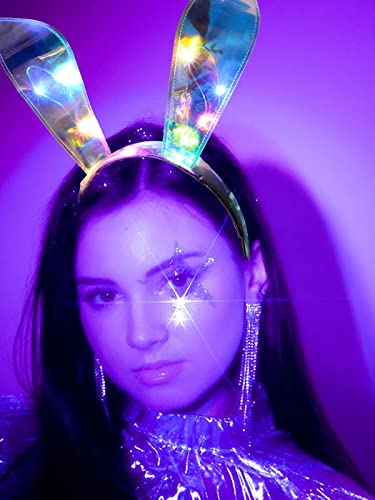 Jonky Led Bunny Ears Headband Light Up Rabbit Ear Headbands Glowing Hair Band Nightclub Party Costume Headwear Luminous Hair Accessories For Women And Girls #TOP1