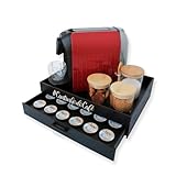 Bandeja cantinho do café gaveta porta-cápsulas cafeteira 3 corações de