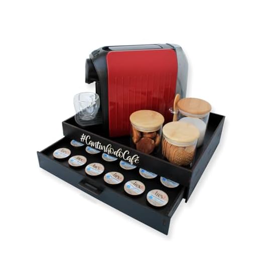 Melhor porta-cápsulas bandeja cantinho do café organizador suporte cafeteira chá servir cor Preto 3 Corações - Box Fan