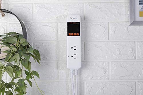 Pymeter PY-20TT-10A Digital Temperature Controller Dual Probe Reptile Thermostat Controlled Outlet thumb #5