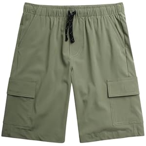 Weatherproof Vintage Boys’ Shorts – Stretch Fit Pull On Cargo Tech Shorts – Hybrid Cargo Shorts for Boys (S-XL)