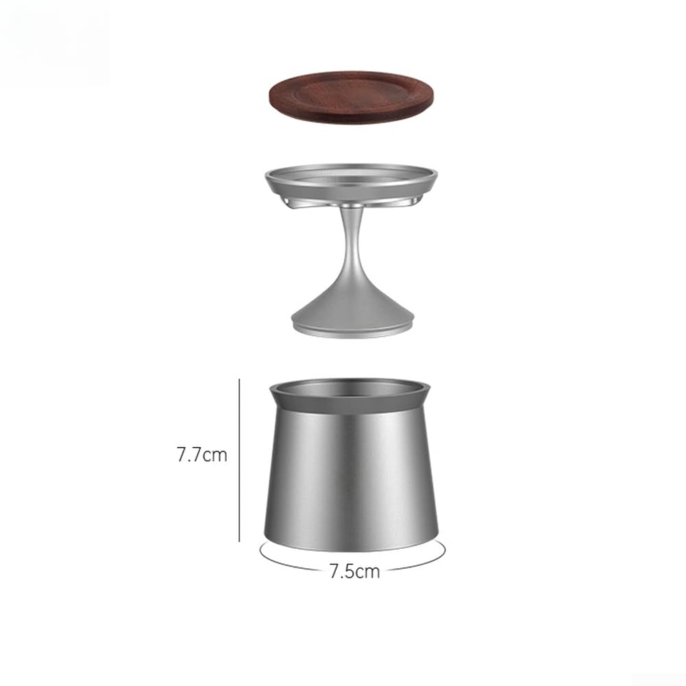 Dosificador manual de café para máquinas de espresso con 58mm Recibiendo taza Precisión Dispensación Construcción de aleación de aluminio (negro)