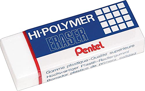 Image of Pentel Hi-Polymer Block Eraser, Large, White, Pack of 3 (ZEH10BP3-K6)