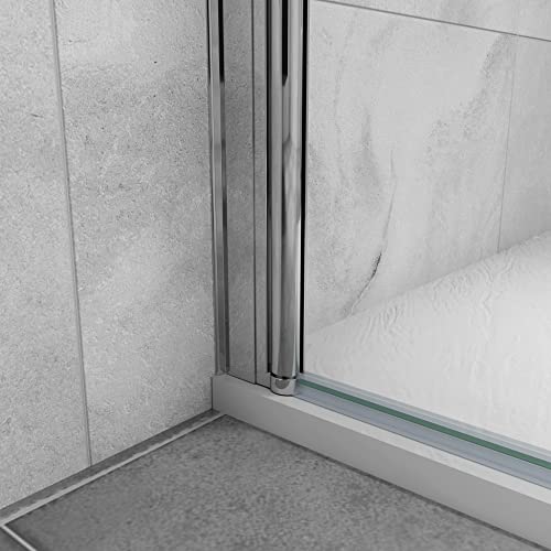AICA paroi de douche à l'italienne pivotante 45x200cm paroi de douche retour pivotant mural en verre 8mm anticalcaire, profilé en alu chromé – vue 5