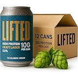 Lifted Alcohol Free Beer - High Protein Drink - Non Alcoholic Beer with 10G of protein - Vegan and only 73 Calories 12 x 330ml Cans