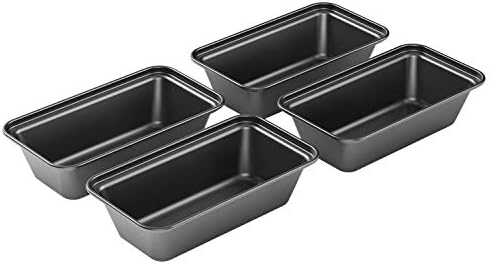 Tiawudi 4 Pack Mini Loaf Pans, Non-Stick Baking Bread Pan, Carbon Steel Bakeware