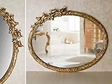 Bird Oval Wall Mirror in Gold Color