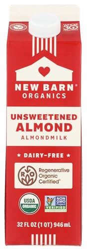 NEW BARN Organic Unsweetened Almond Milk, 32 FZ