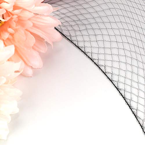 Lurrose 100Pcs Redes de Cabelo Preto Redes de Cabelo de Malha Invisível Coque Com Borda Elástica par