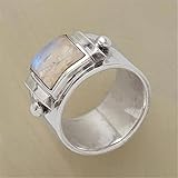 ZXCM Vintage Piedra de Luna Anillos de Boda para Mujeres Color de...