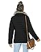 Vetinee Women Casual Faux Fur Lapel Zip Pockets Quilted Parka Jacket Puffer Coat Black X-Large (Fits US 16-US 18)