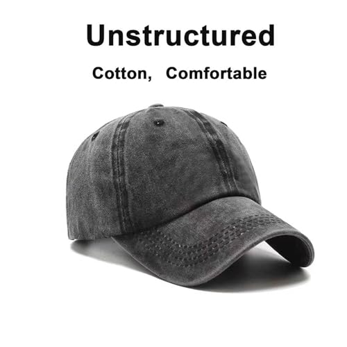 Image of PFFY 2 Packs Vintage Washed Distressed Baseball Cap Golf Dad Hat for Men Women