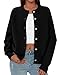 PRETTYGARDEN Cardigan Sweaters for Women Trendy Long Sleeve Open Front Button Down Jacket 2025 Fall Clothes Winter Coats (Black,Medium)