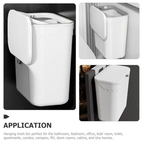 Caneca de basura colgante blanca para cocina miniatura 6