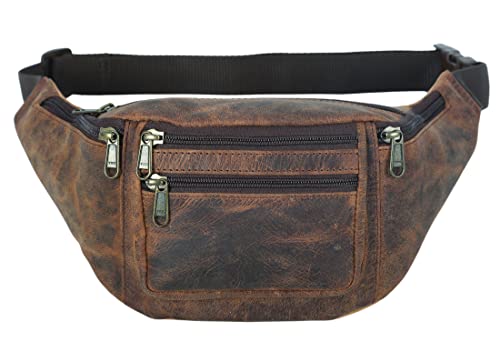 KOMALC Premium Buffalo Leather Fanny Pack