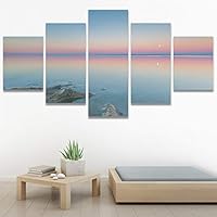 SIGNWIN 5 Panel Canvas Wall Art Modern Art Beach Coastal Expressive Global Multicolor Photography for Home Decorations Ready to Hang - 60