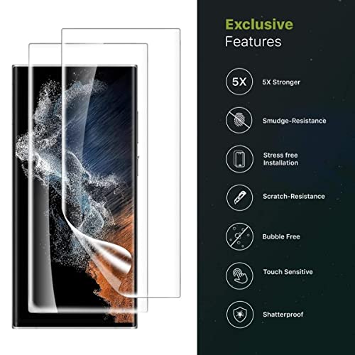 Image of STP FEEL (2 Pack Unbreakable Membrane Screen Protector Guard For Samsung Galaxy S22 Ultra / S23 Ultra (6.8 Inch) | Membrane Ultra Smooth Touch with Finger Print Support - HD /3 Months Warranty