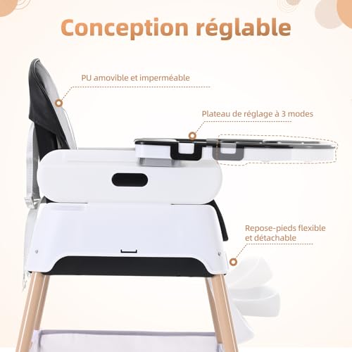 Chaise haute bébé 3 en 1 compacte, la solution au manque d'espace pour les repas de bébé - 5
