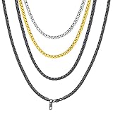 [Collier Boite Carré Ras de Cou]--Les chaînes vénitiennes arrondies sont intemporelles et ne se démodent jamais, multicolore en argenté/noir/doré peuvent bien s'harmoniser avec vos vêtements, il convient à tous vos vêtements et occasions. Vous pouvez associer ce collier à votre pendentif ou à vos bijoux préférés pour mettre en valeur votre style personnel unique.