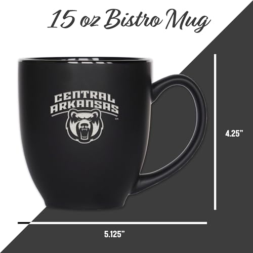 Image of Rico Industries NCAA Primary 15-Oz Personalized Matte Black Bistro Mug - for Hot or Cold Drinks