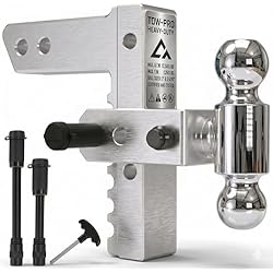 CROSSHIP Adjustable Trailer Hitch - Heavy Duty Aluminum Drop Drawbar Hitch - Fits 2