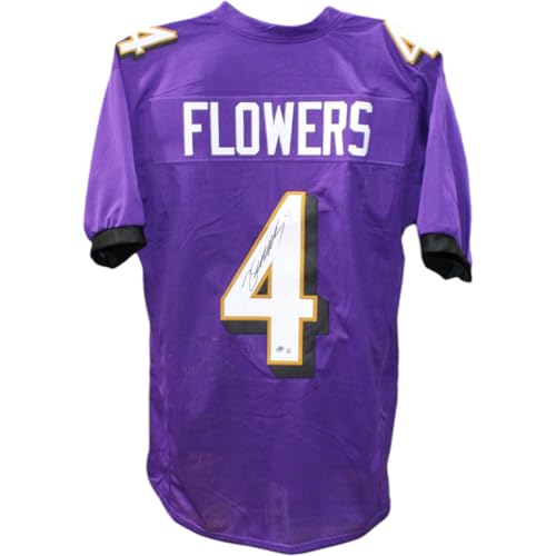 Zay Flowers autographed pro-style purple jersey (XL)