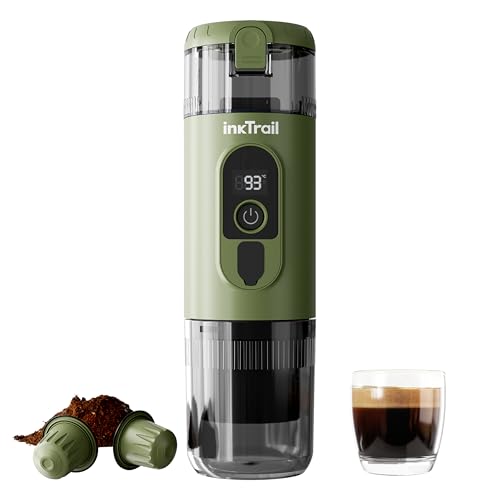 InkTrail Portable Electric Espresso Machine,Travel Coffee Maker for Camping, Self-Heating