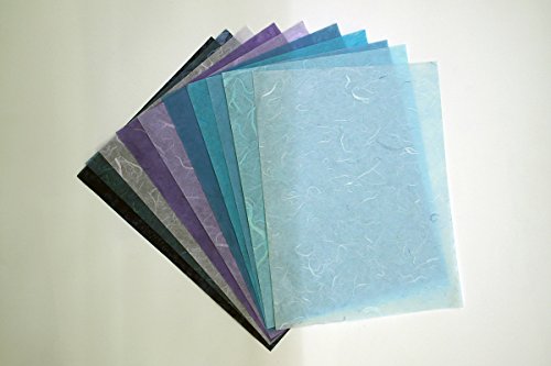 Mulberrypaperstock 65 Hand Made Tissue Mulberry Paper Sheets Natural Fiber 8.5 X 11-Inch Design For Japanese Origami And Hand Craft Include Red Green Blue Yellow Color #TOP6