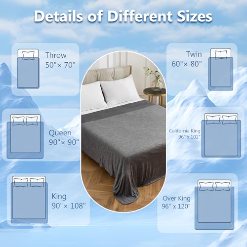 Image of CHOSHOME Cooling Blanket for Hot Sleepers - Summer Blanket Thin Soft Lightweight Breathable Double Side Enhanced Cooling for Hot Flashes, Night Sweats, Bed, Couch (Black, 96 x 102 inches)