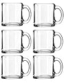 Libbey Crystal Coffee Mug Warm Beverage Mugs Set of (13 oz) (6)