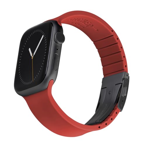 Ya en manzanajugosa.com: Archer Watch Straps - Correas de Reloj de Silicona Ajuste Personalizado para Apple Watch (Rojo Veneciano, Broche Gris, 44/45/46/49mm)