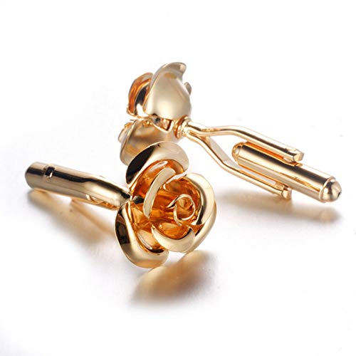 Mancuernillas para Hombre KnBoB Diseño Flores Doradas miniatura 3