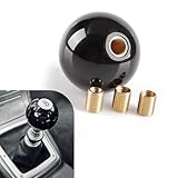 Anyhut 1 PC 8 Ball Shift Knob, Acrylic Gear Billiard Shifter Knobs, Round Shape Pool Manual Rocker Handle with 3 Thread Adapters, Universal Modified Accessories for Most Manual Gear Cars (Black)