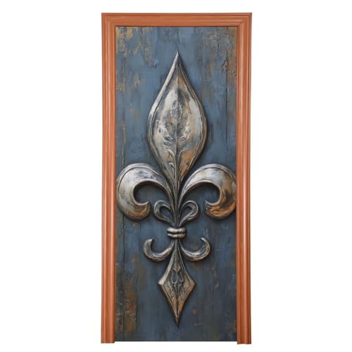 FLildon Mardi Gras Fleur De Lis Door Cover Decoration, Party Accessory Porch Decor for Festive Ornament Room Door Covers 35 x 79 Inch