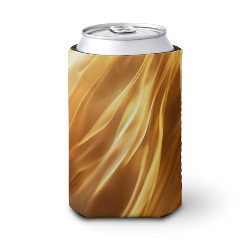 Funda enfriadora de latas de cerveza, superficie de agua dorada que fluye para cubrir cerveza, enfriador de cerveza, soporte de bebidas aislado suave para fiestas, playa, eventos, hogar