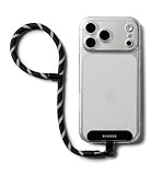 Ringke Holder Link Flow Hand P-Type Designed for Phone Lanyard, Cute Lightweight Soft Adjustable Wrist Strap with Tether Tab, Phone Charm for Women and Men - Shade Black