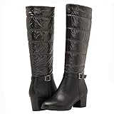 GLOBALWIN Women's Winter Knee High Mid Heel Boots 8.5M