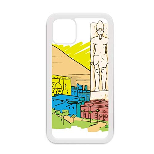 Coque blanche iPhone 12 Pro Max Égypte antique au design épuré et finitions haut de gamme