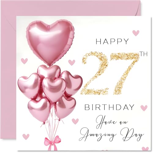 Carte anniversaire 27 ans paillettes