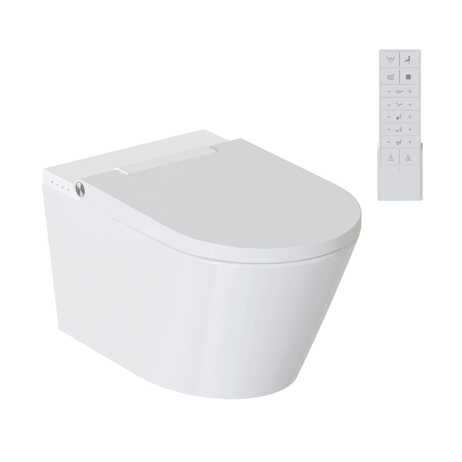 WC Japonais Smart 7201 Pro, Toilette Japonais Suspendu Blanc Avec Télécommande, Position et Température du Jet Réglable, Séchoir Air Chaud 3 Niveaux