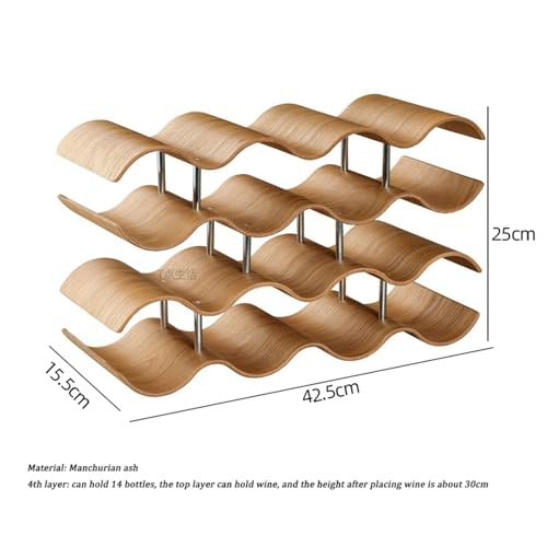 Soporte para botellas de vino 4 niveles de madera miniatura 4