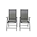 Unbekannt Sparmeile Lot de 2 fauteuils pliants en Aluminium, Dossier Haut, 7 Positions de réglage, textilène 4 x 4, Anthracite et Noir