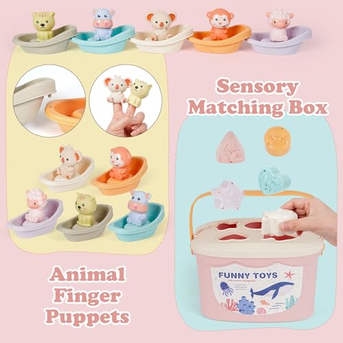 Image of Montessori Baby Toy for 6-18 Months Sensory Toy for Toddler 1-3 Year olds | Shape Sorter Sorting Stacking Ring Stacking Cups Soft Building Blocks for Babies 6-12 Months Sensory Learning Birthday Gift