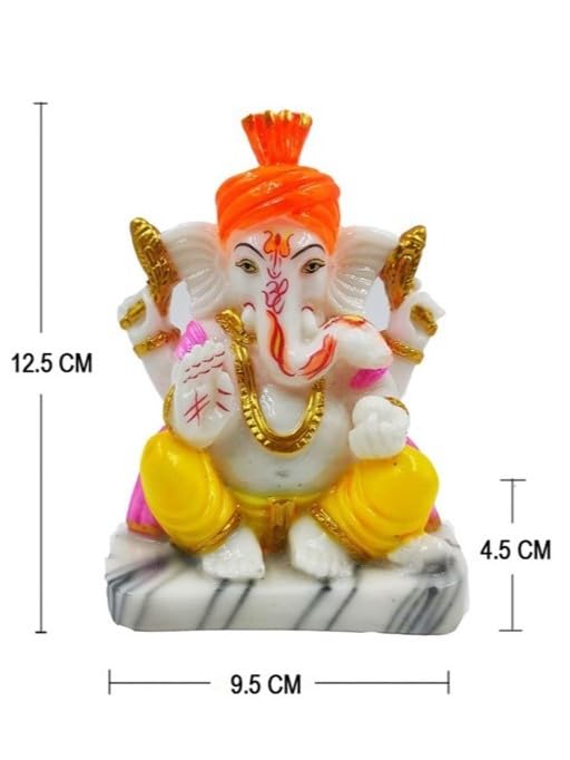 Image of Home Decor | Ganesha Idol | Ganpati for puja Room |Ganpati Idol Showpiece | Ganpati Idol for Gifting | Height 12.5 cm ; Length 9.5 cm ; Width 4.5 cm